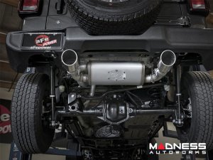 Jeep Wrangler JL 3.6L 4 Door Performance Exhaust System - 409 SS Cat Back - Rebel - AFE - Dual Exit - Polished